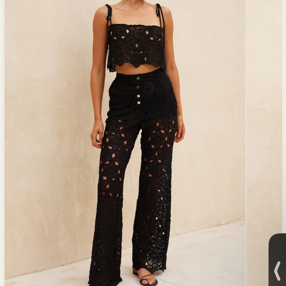 Black Lace crystal cove pants